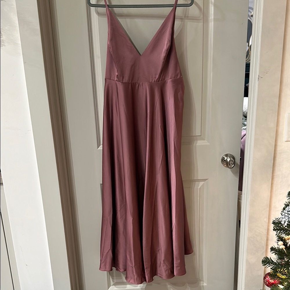 Never worn Mauve Sleeveless Dress with bow tie back